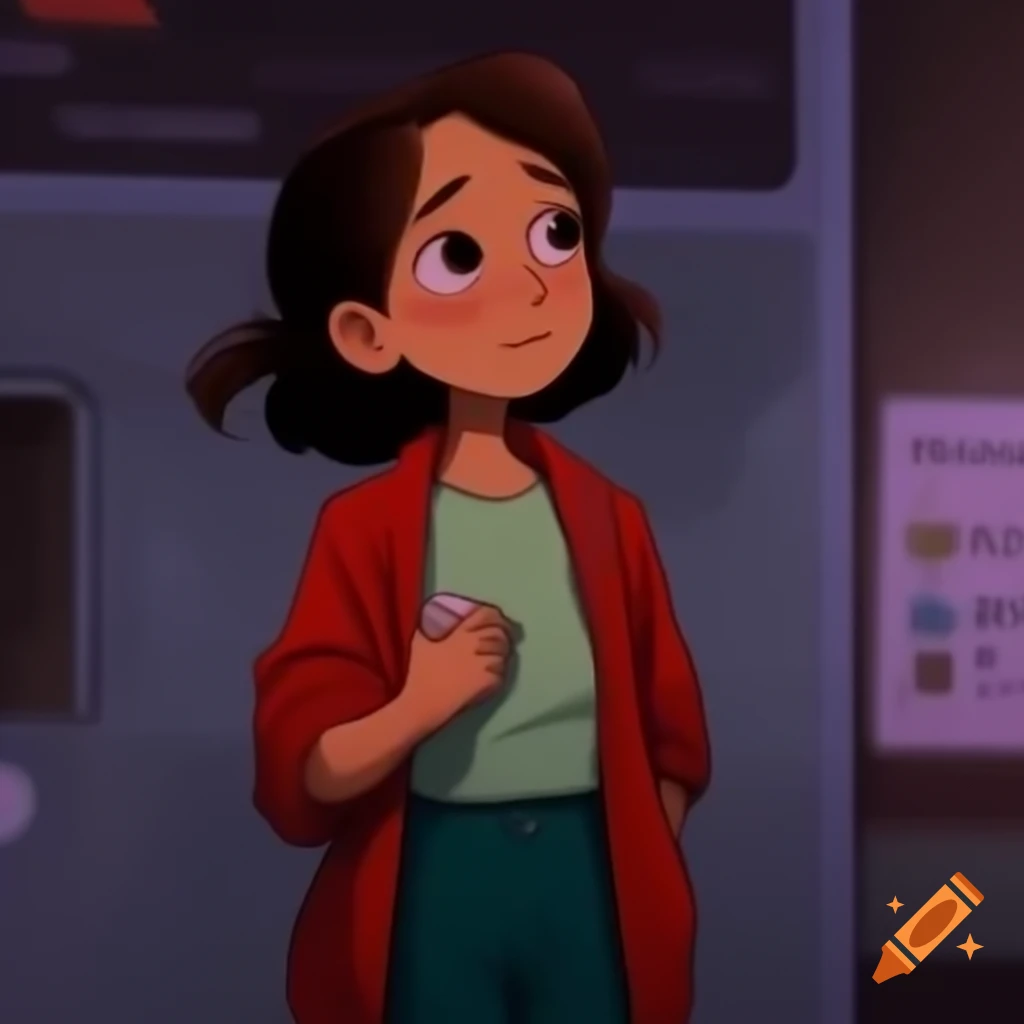 Comics scene of a girl waiting for a jeepney