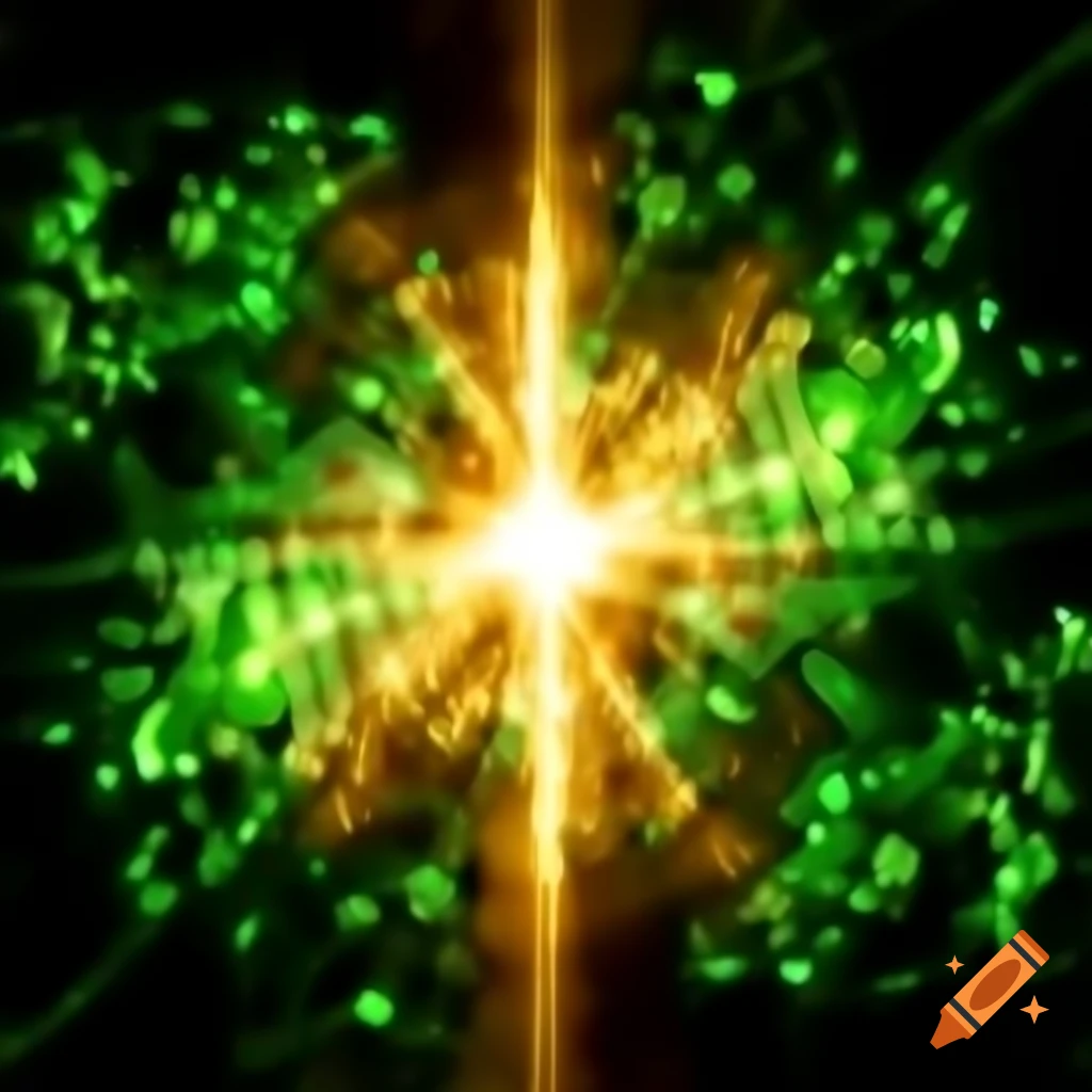 Golden aura surrounded by emerald aura