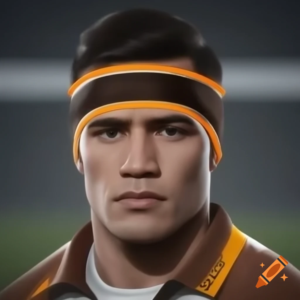 Description of a 12-year-old rugby player with brown eyes and hair