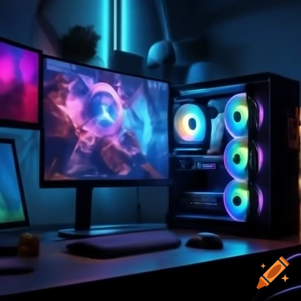 Robot playing fortnite on a pc on craiyon