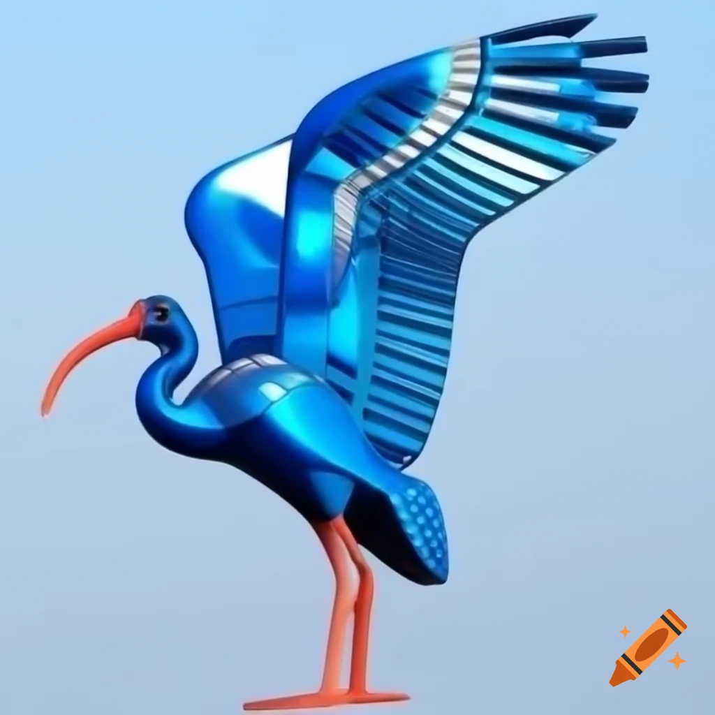Blue metallic ibis zord Thoth from Egyptian Power Ranger series
