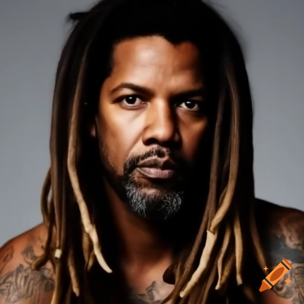 Denzel Washington featuring dreadlocks and tattoos