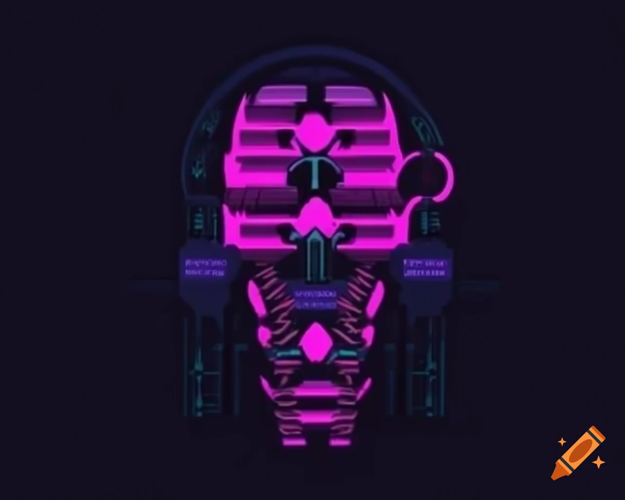 Dystopian cyberpunk festival scene