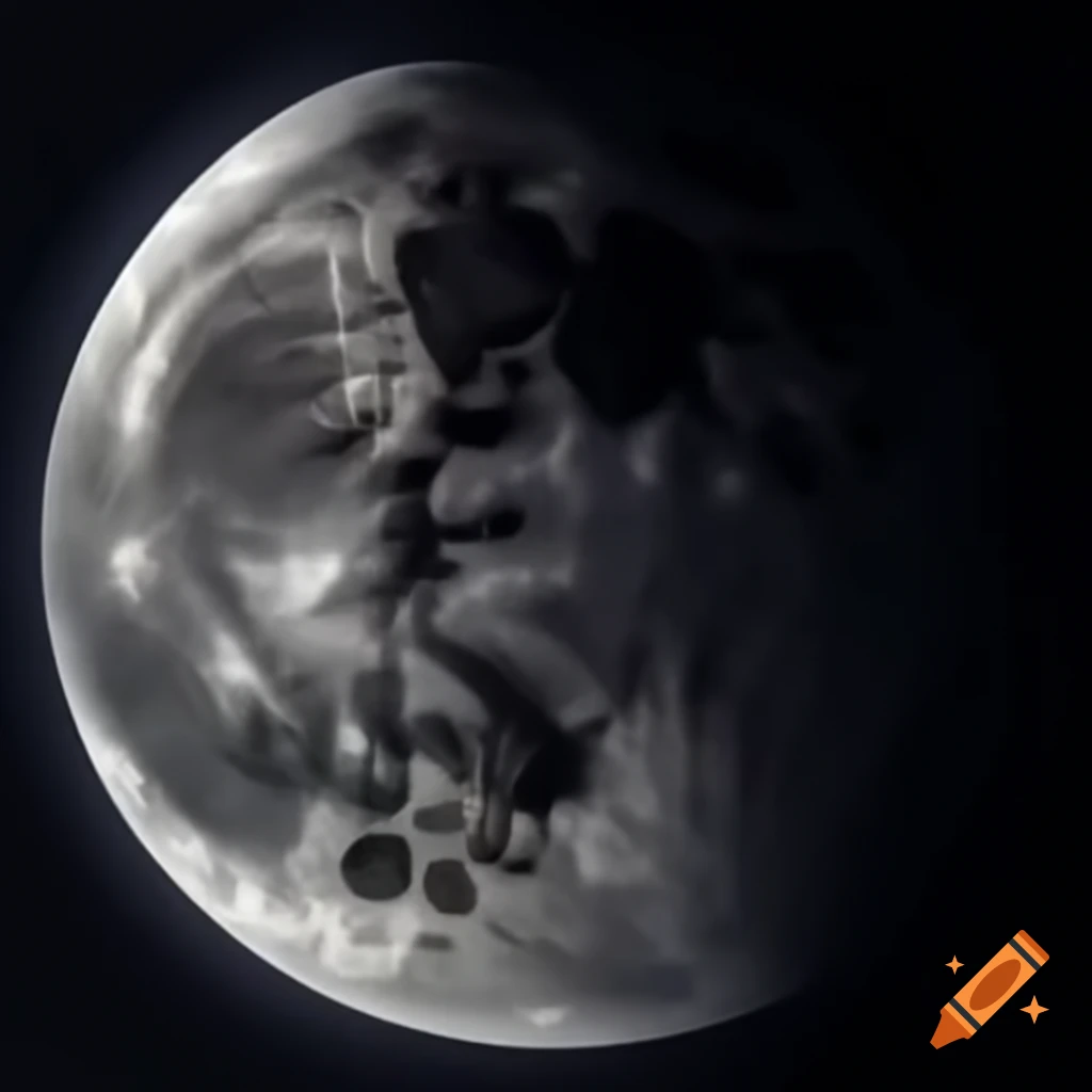Bright full moon against dark night sky
