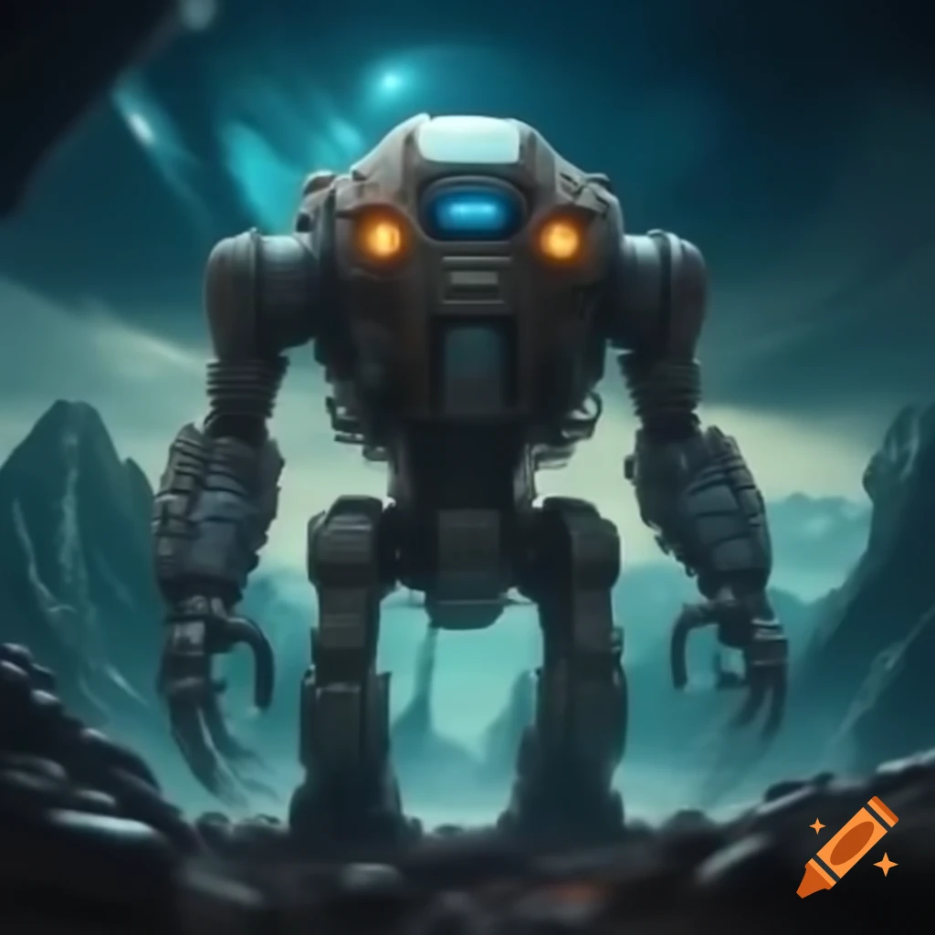 Bold machine set in an alien landscape