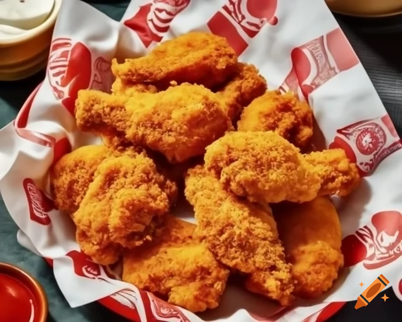 Close-up of fried chicken with soft lighting in food photography