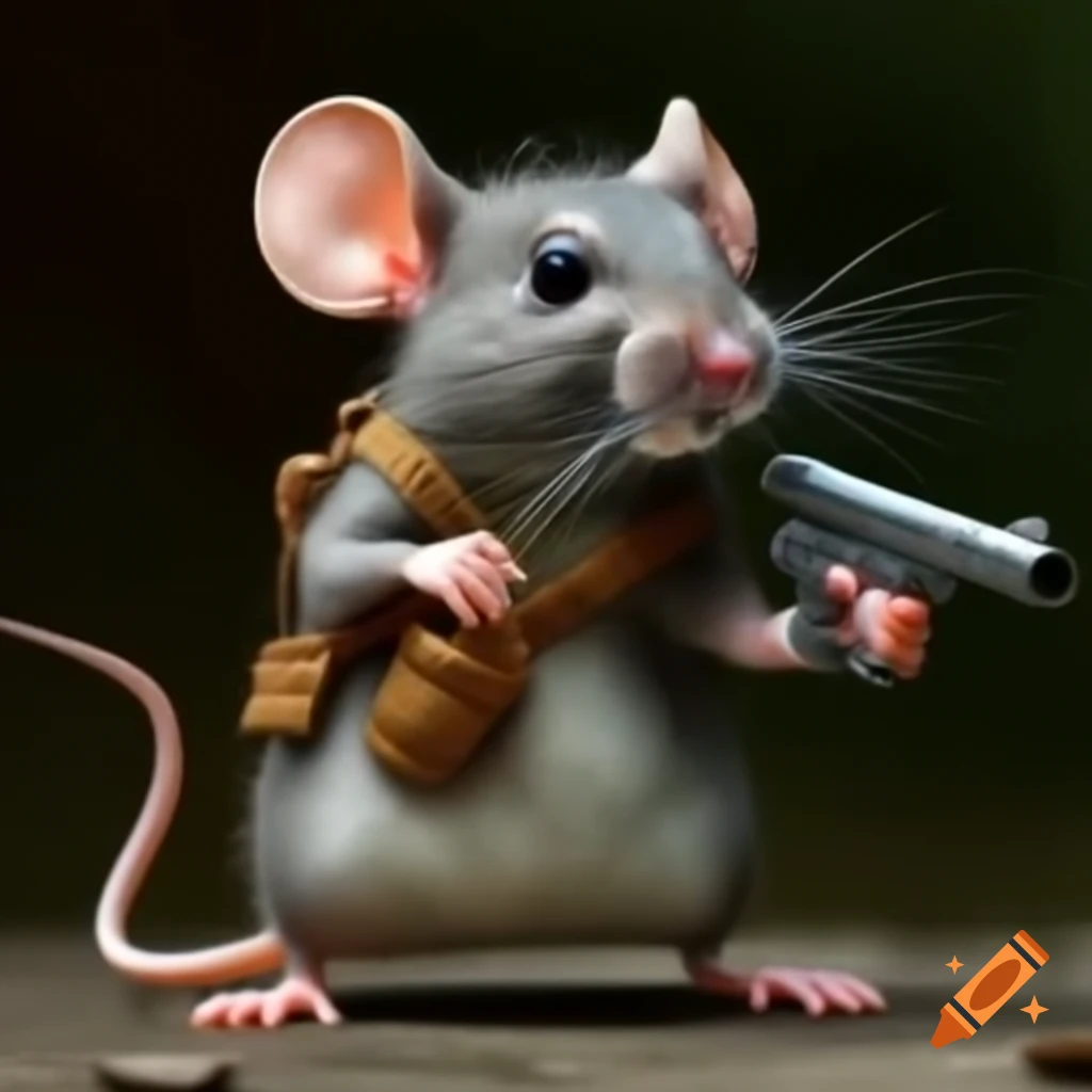 Mouse holding a gun