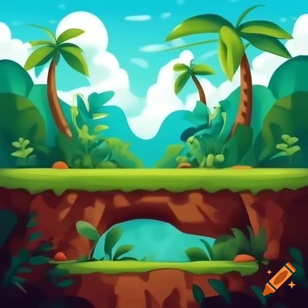 Retro jungle platform game design
