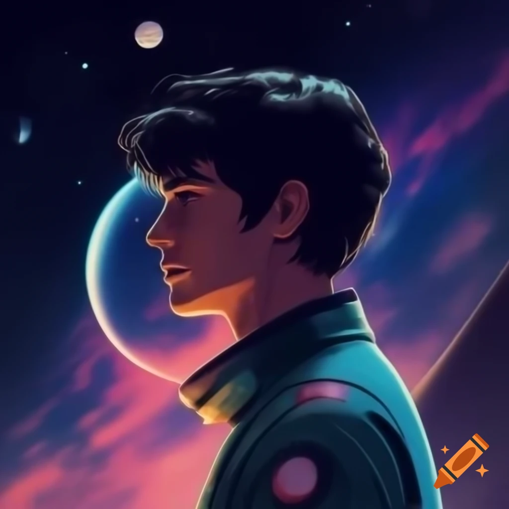 Profile picture illustration inspired by serious and dreamy space universe style
