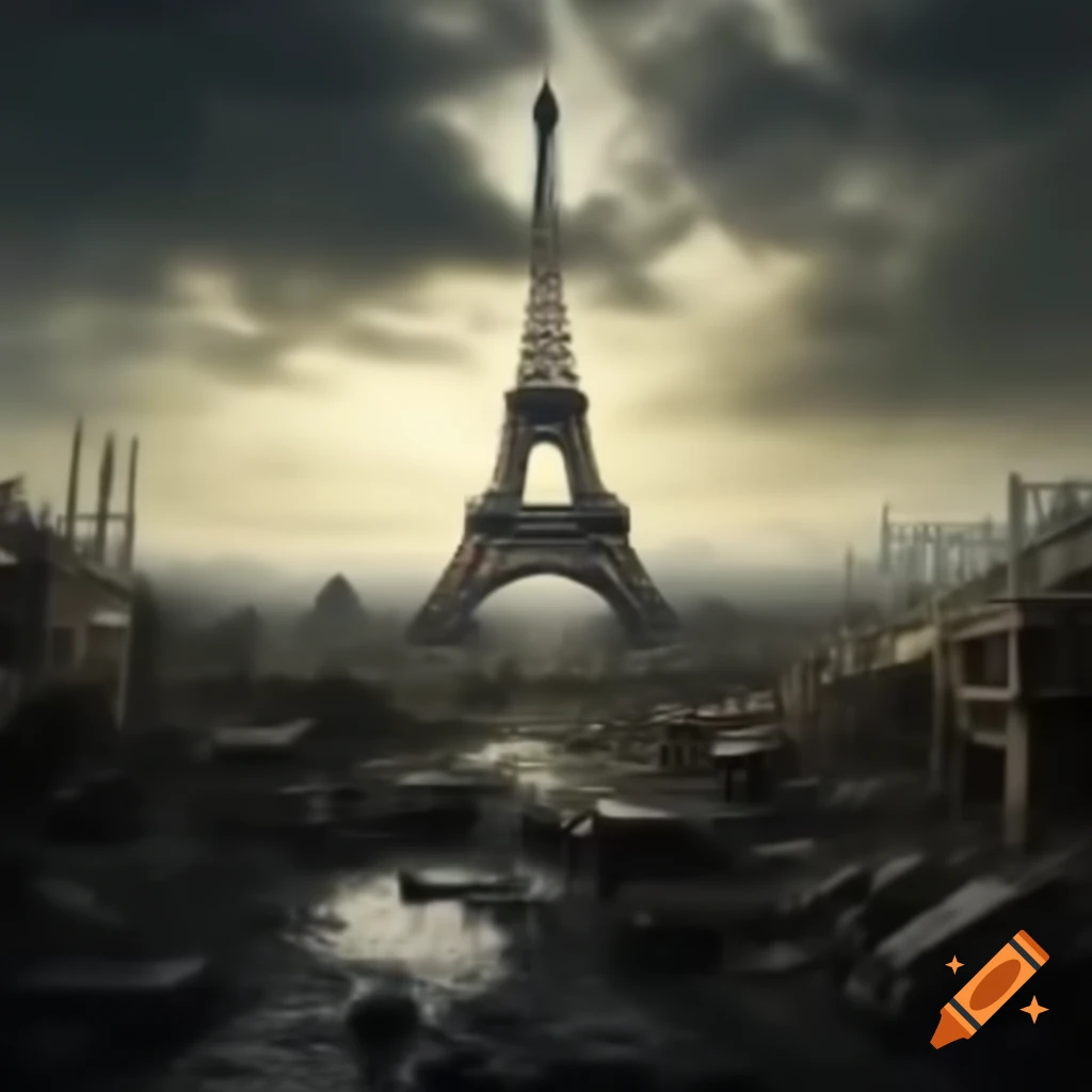 Eiffel Tower in an apocalyptic setting