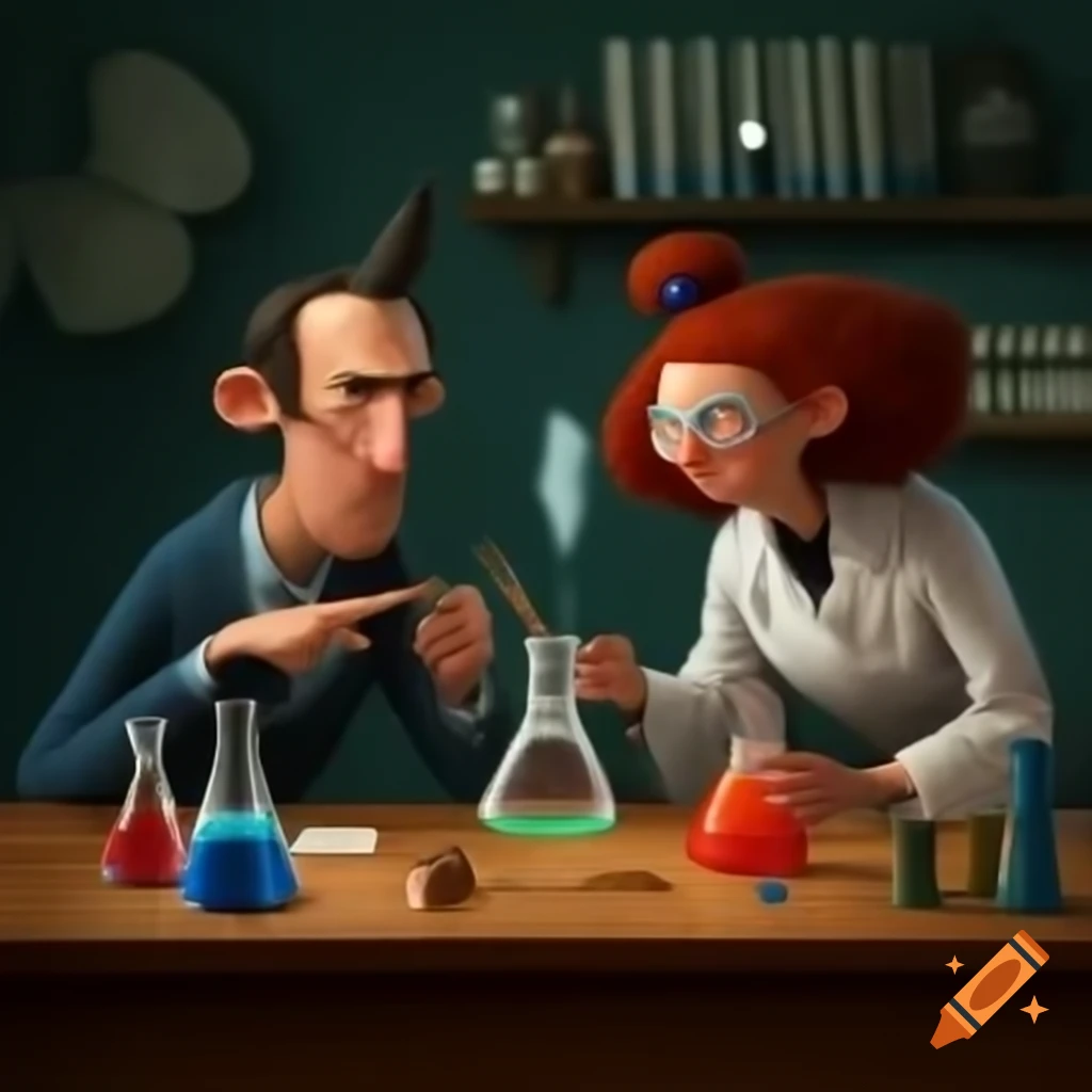 Man and woman conducting a scientific experiment