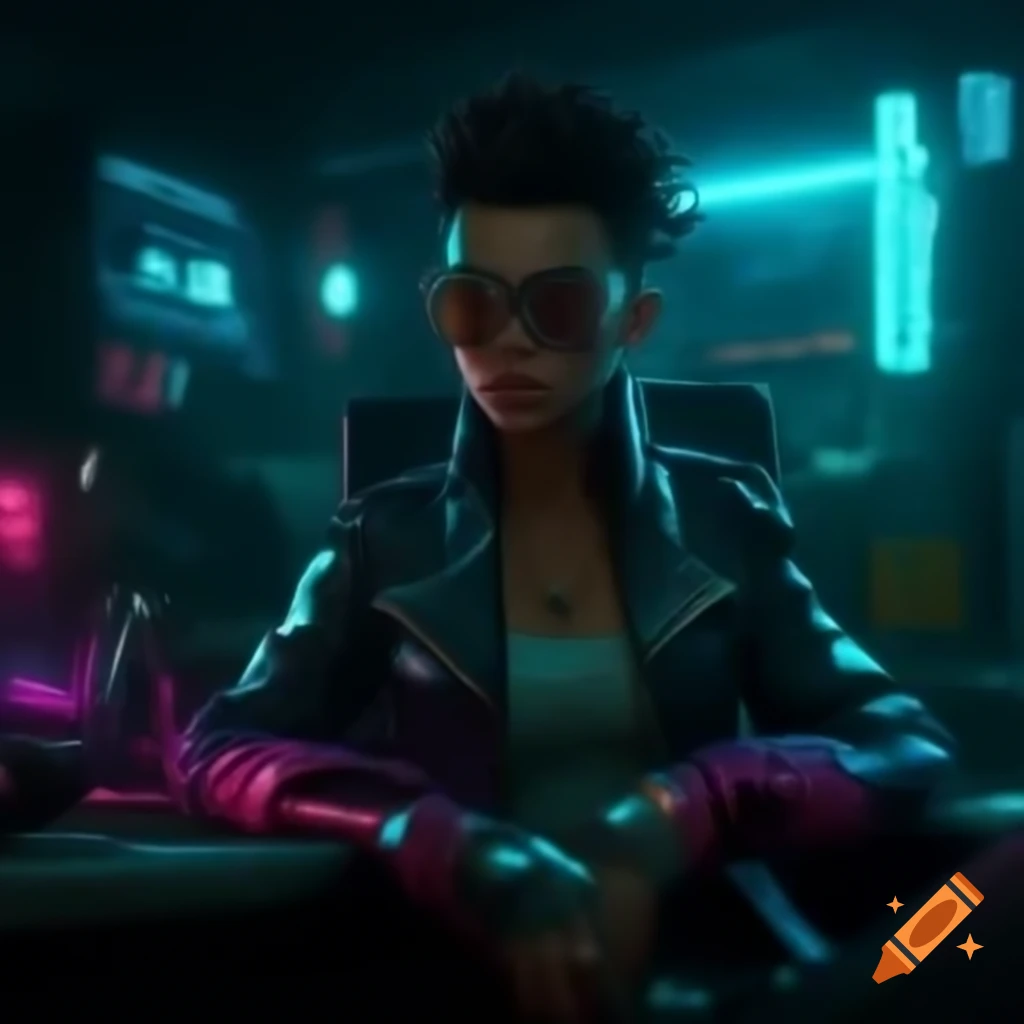 Dreamlike figures in cyberpunk style