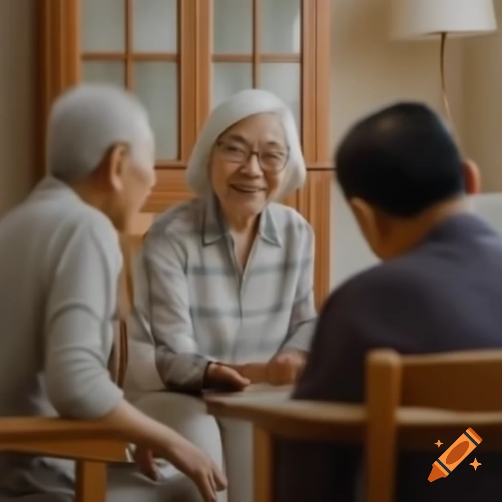 Conversation with senior Asian individual