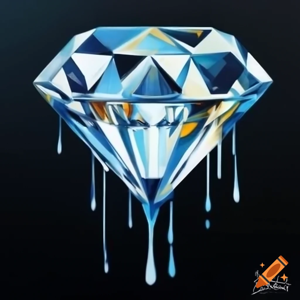 Dripping diamond image at 120 dpi