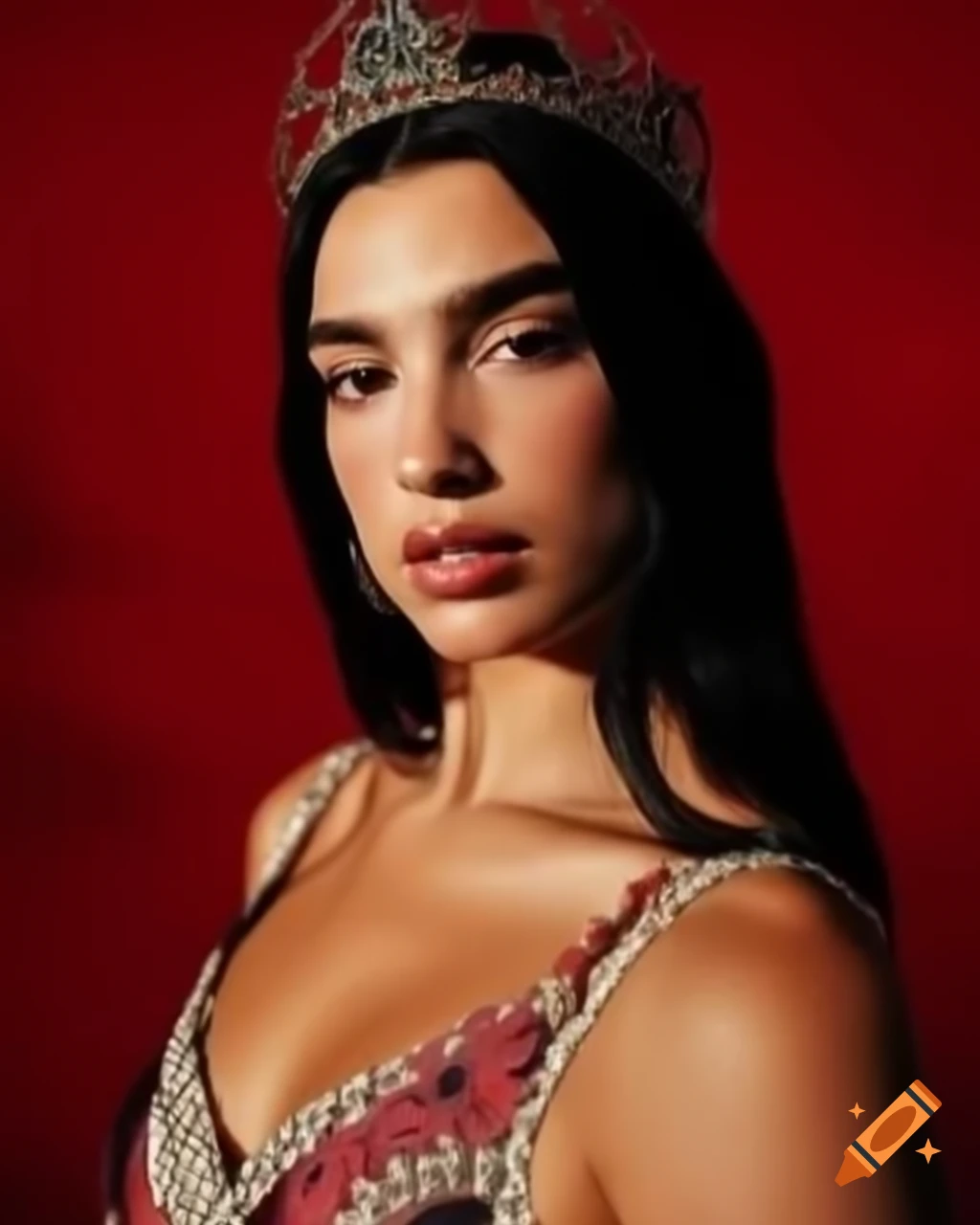 Dua lipa styled as an albanian princess elegant and regal on craiyon