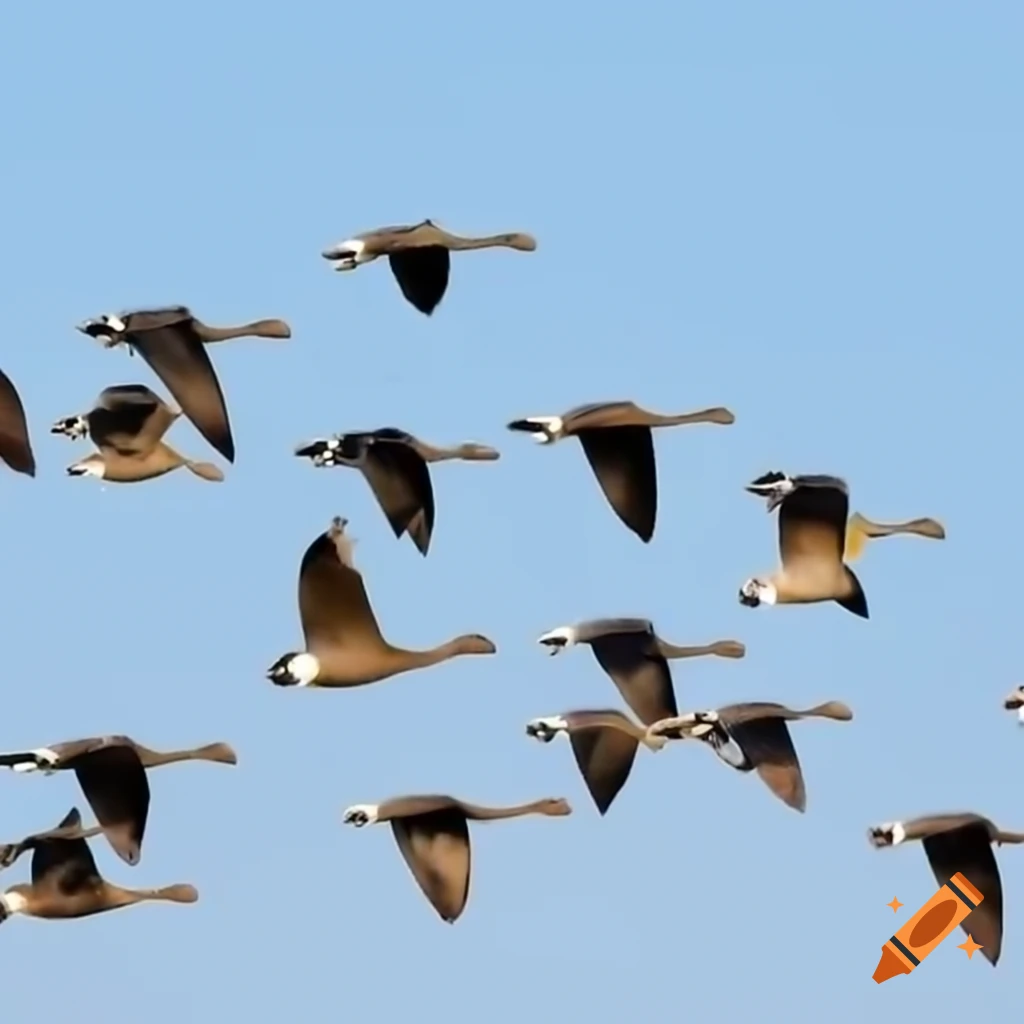 Wild geese taking flight