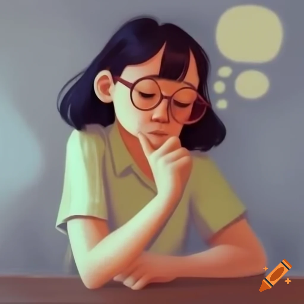 Contemplative woman deep in thought