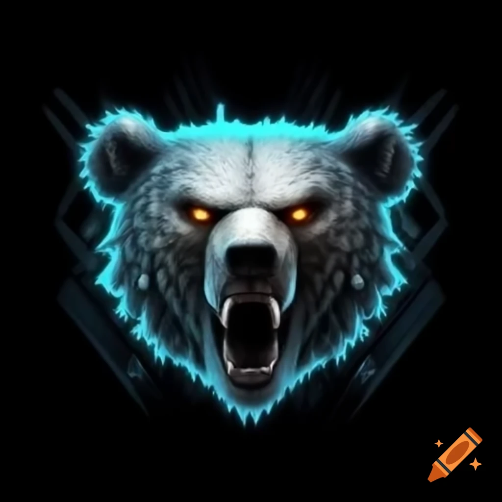 Cybernetic bear logo design