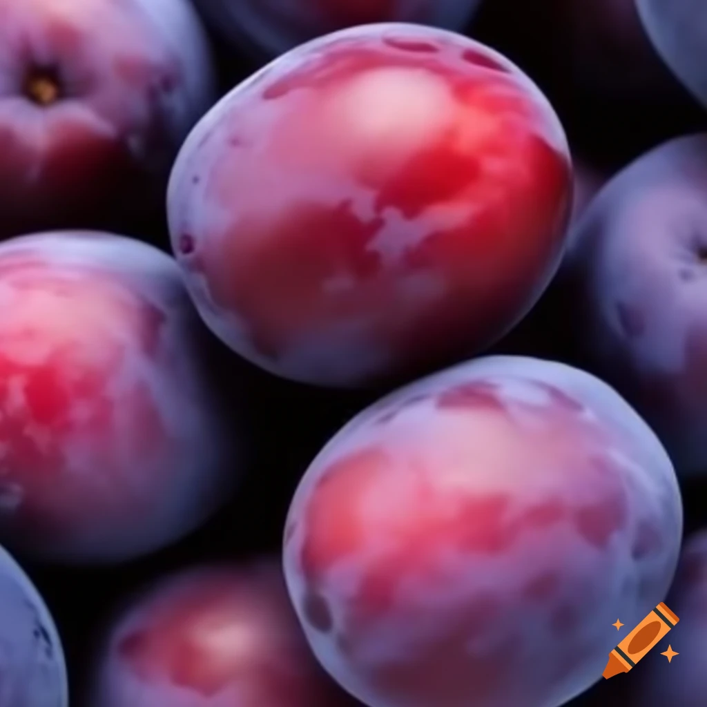 Fresh plums arranged on a surface