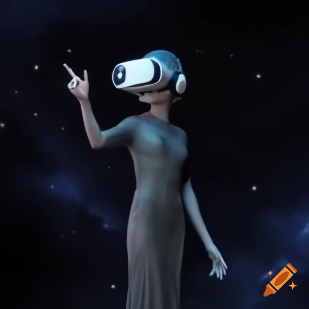 Cosmic surreal scene featuring Dream Weaver Joseph and Super Computer Deep Thought