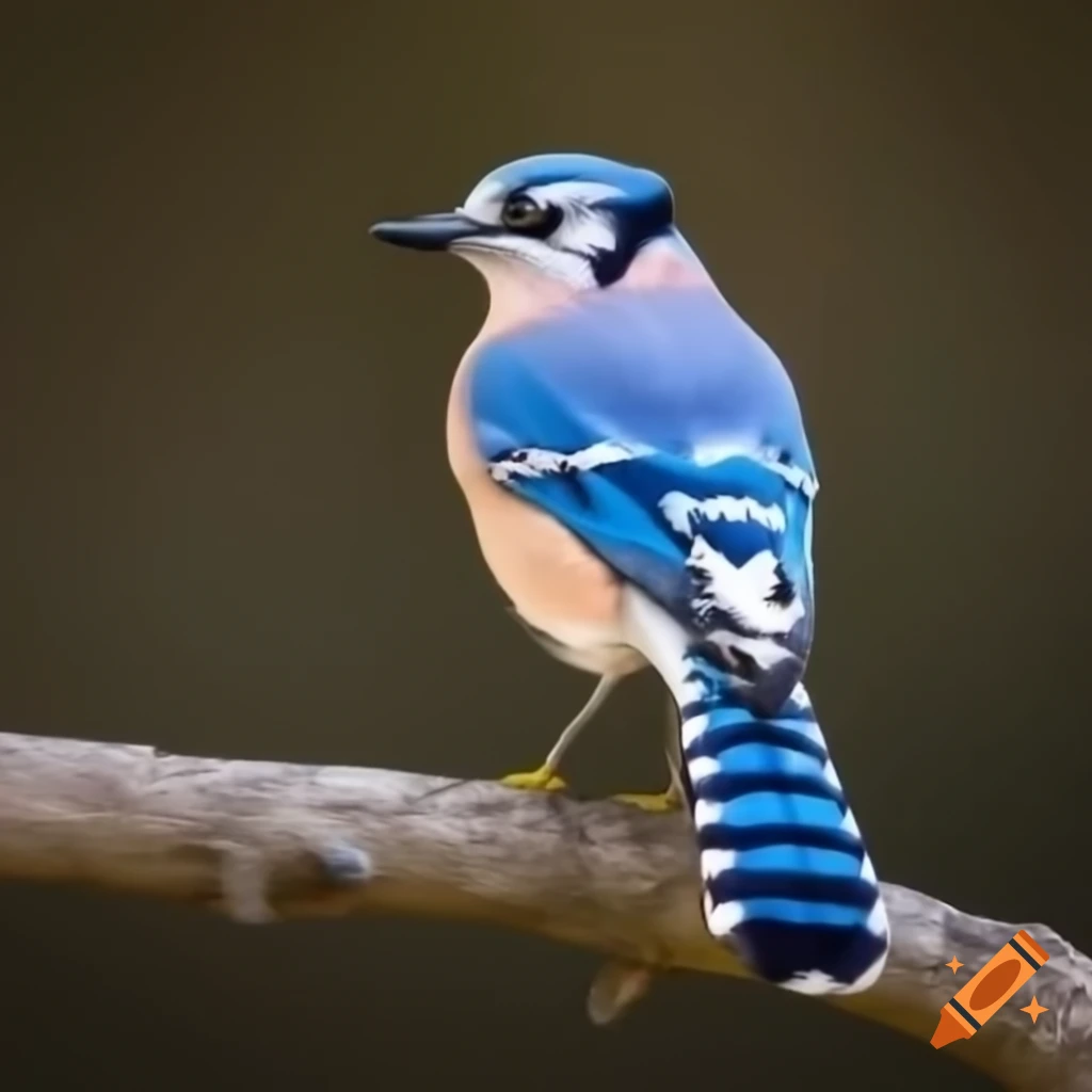 Photorealistic depiction of a bluejay