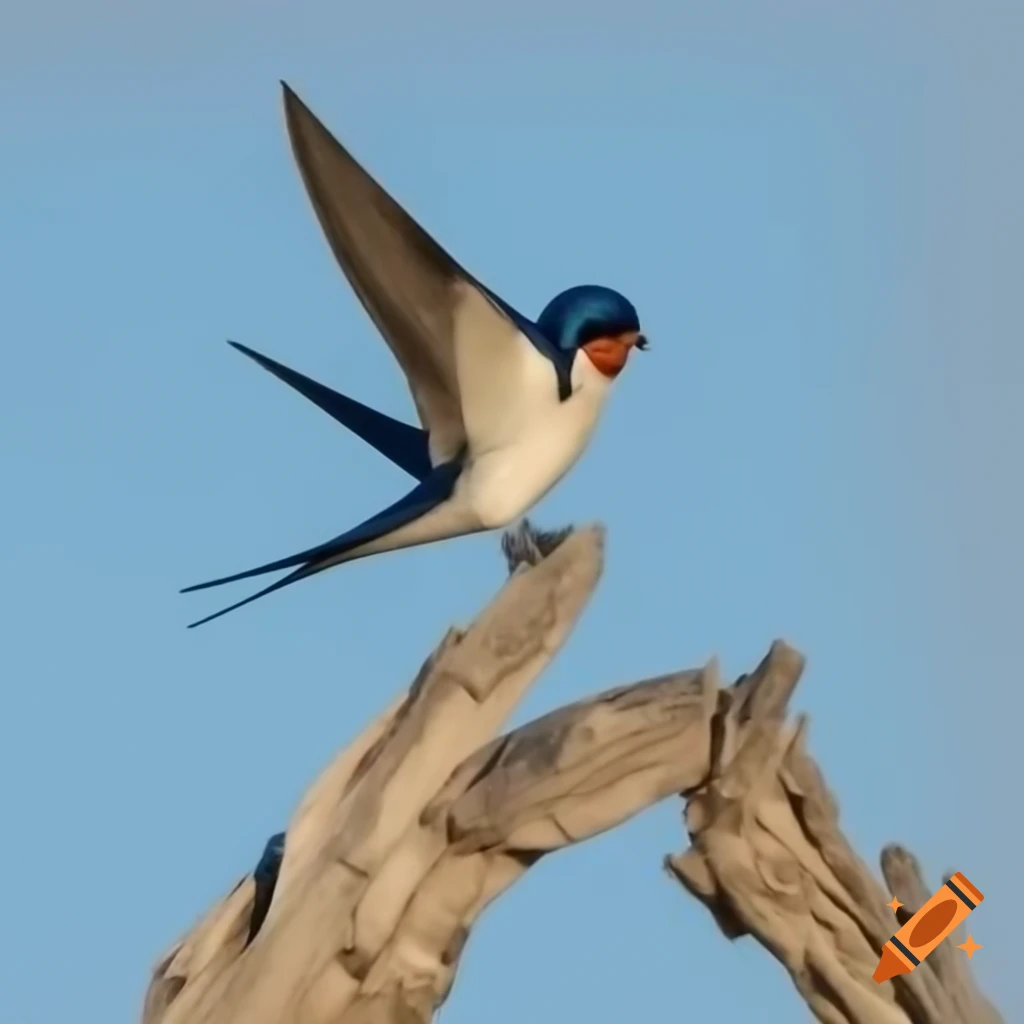 Swallows flying in the sky