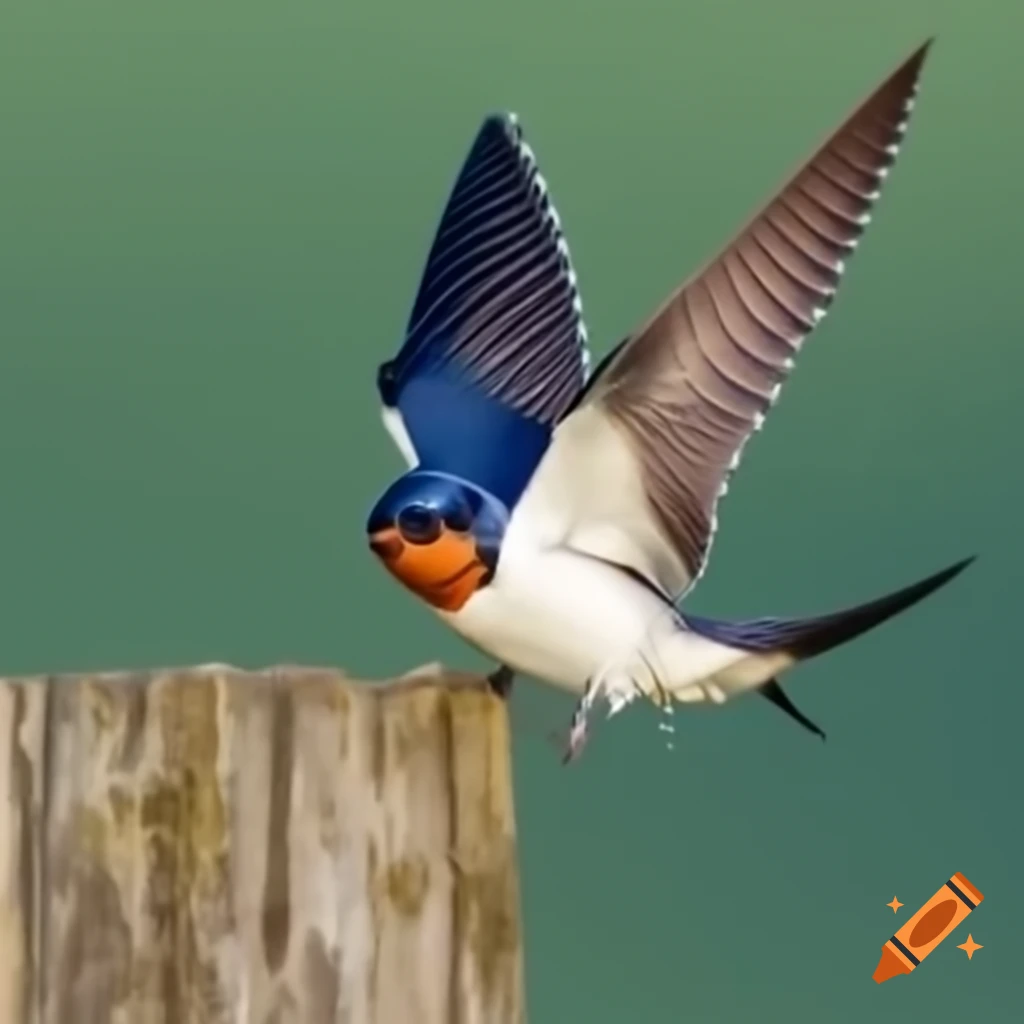 Swallows flying in the sky
