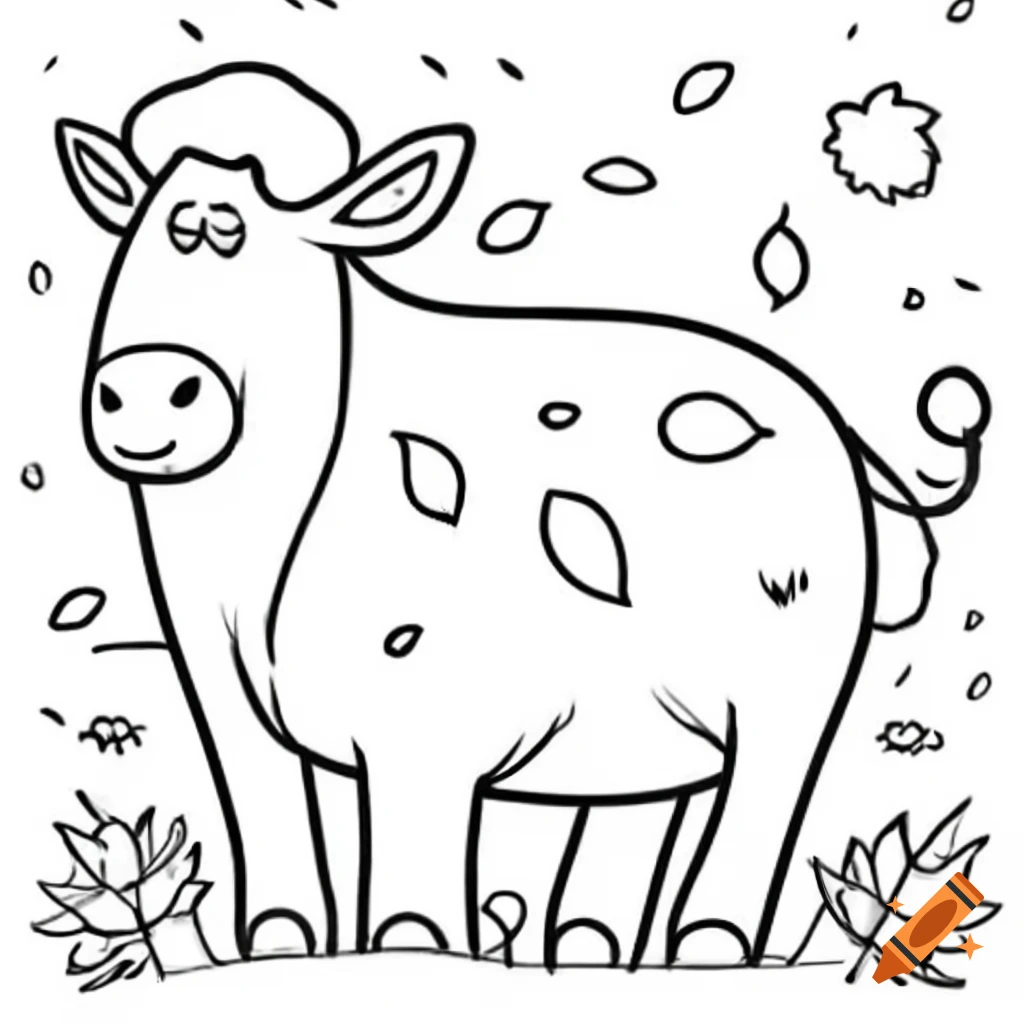 Easy autumn animal coloring page