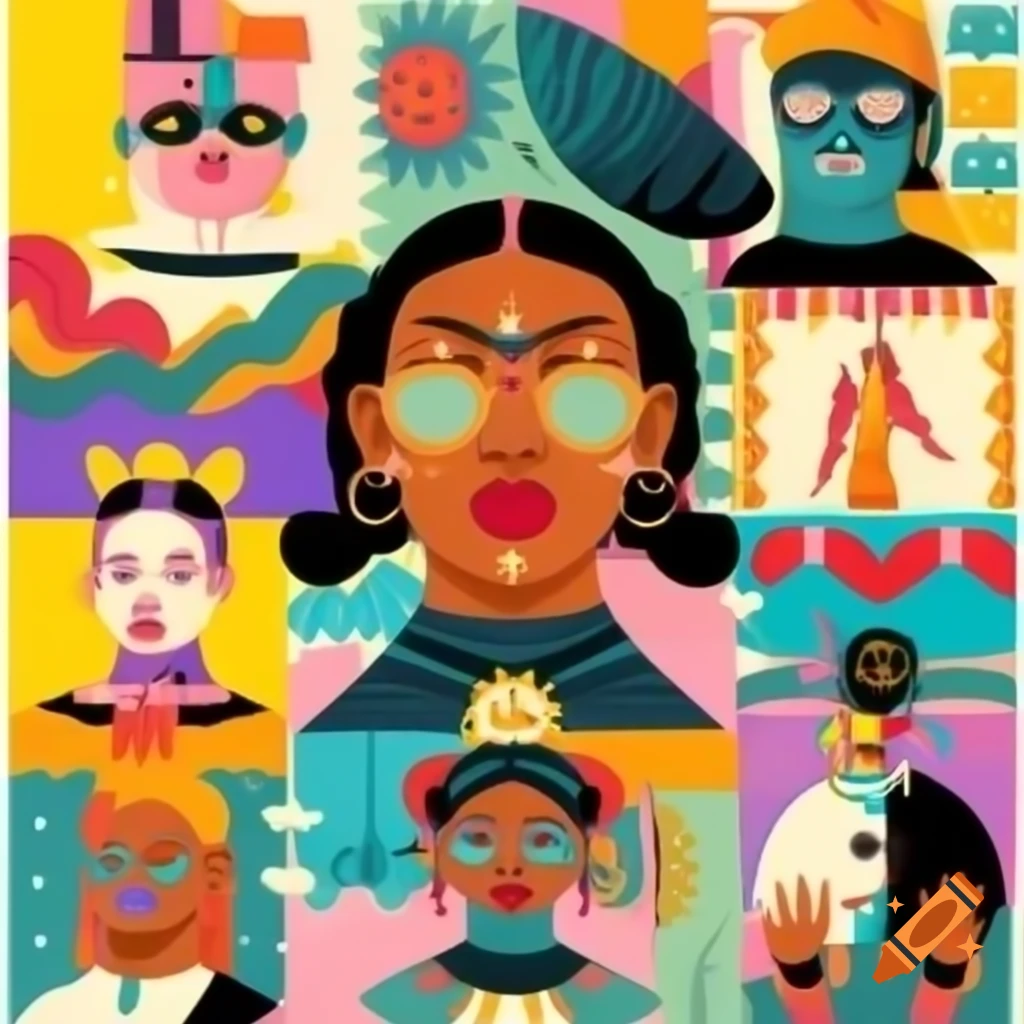 Collage representing the theme of culture and society as a complex whole