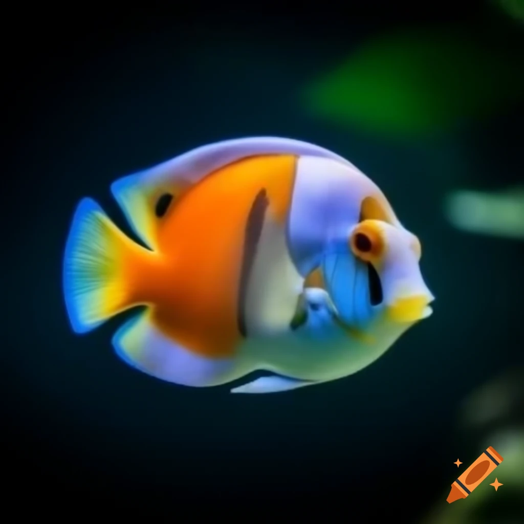 Side view of vibrant orange tropical fish