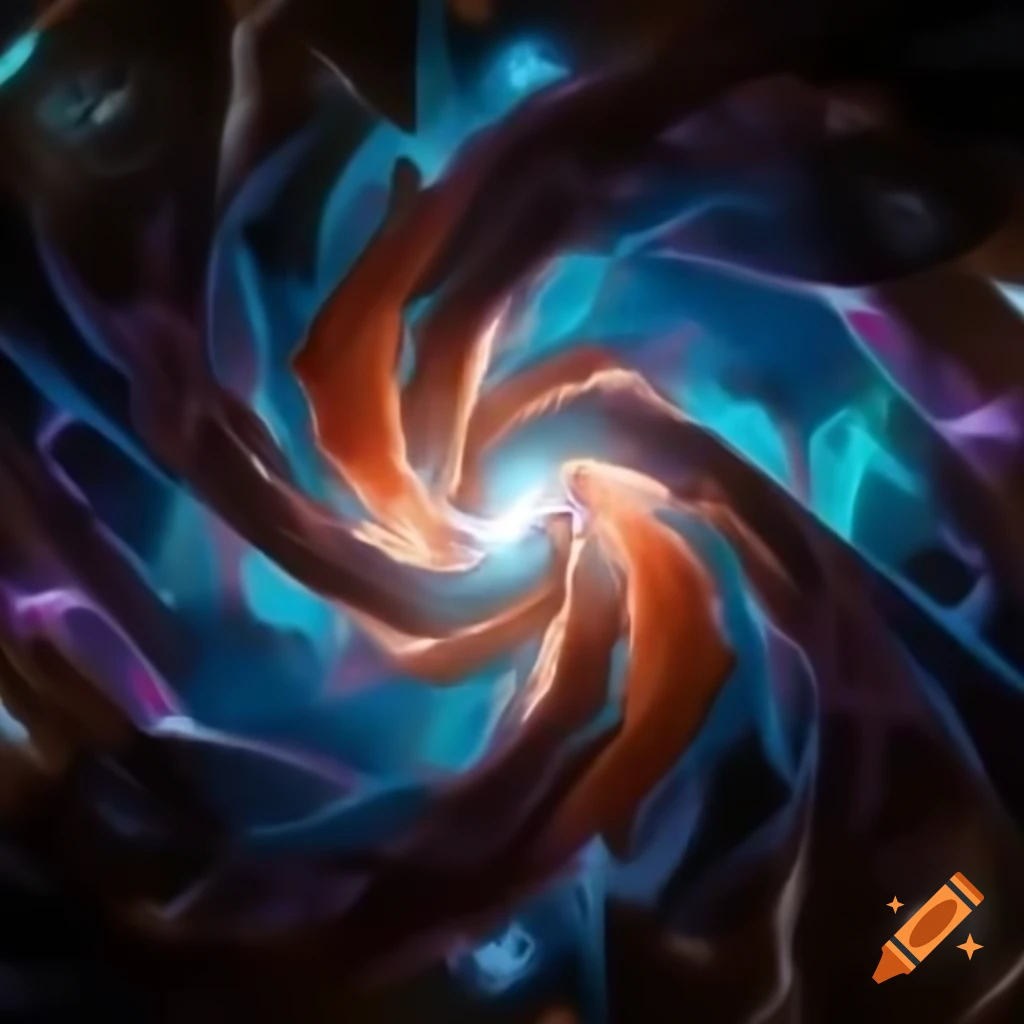 Abstract representation of the dream realm with intricate thoughts and tapestry