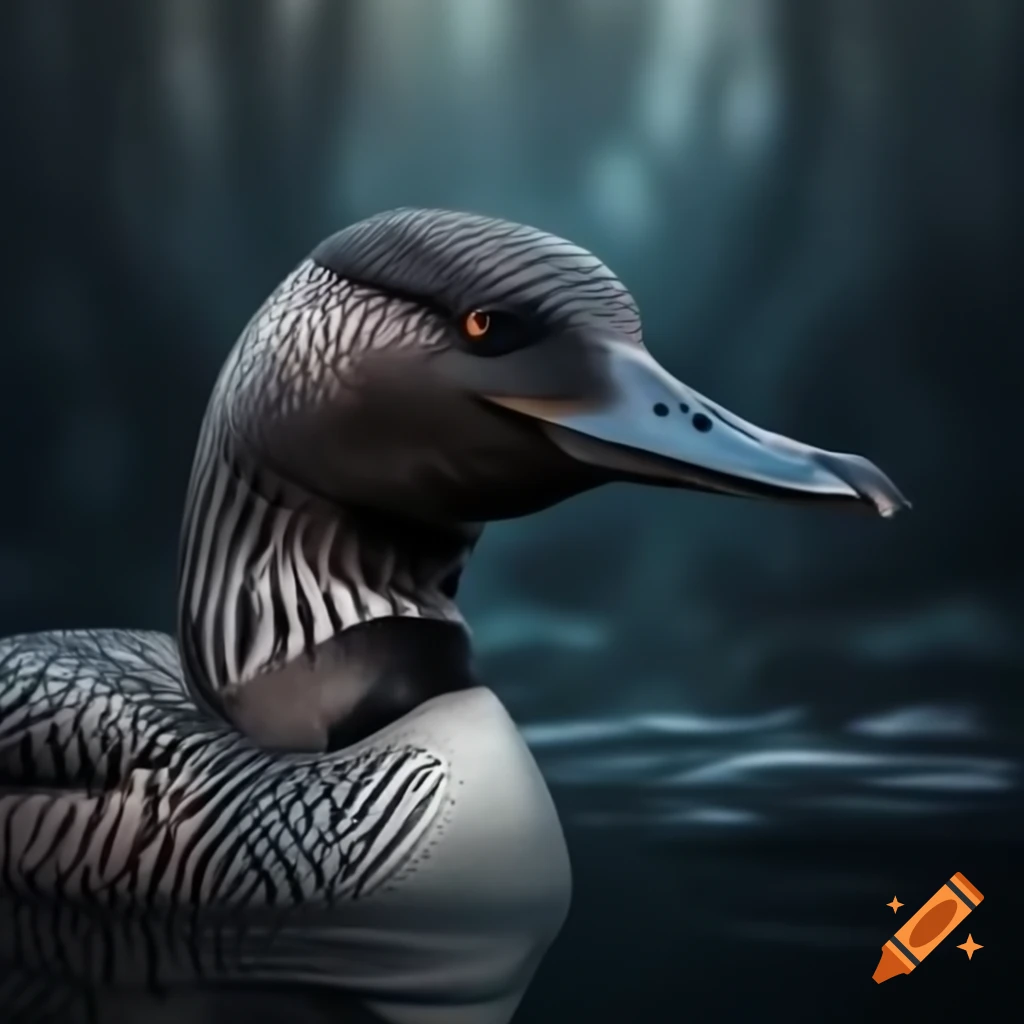 Concept of an evil-looking loon