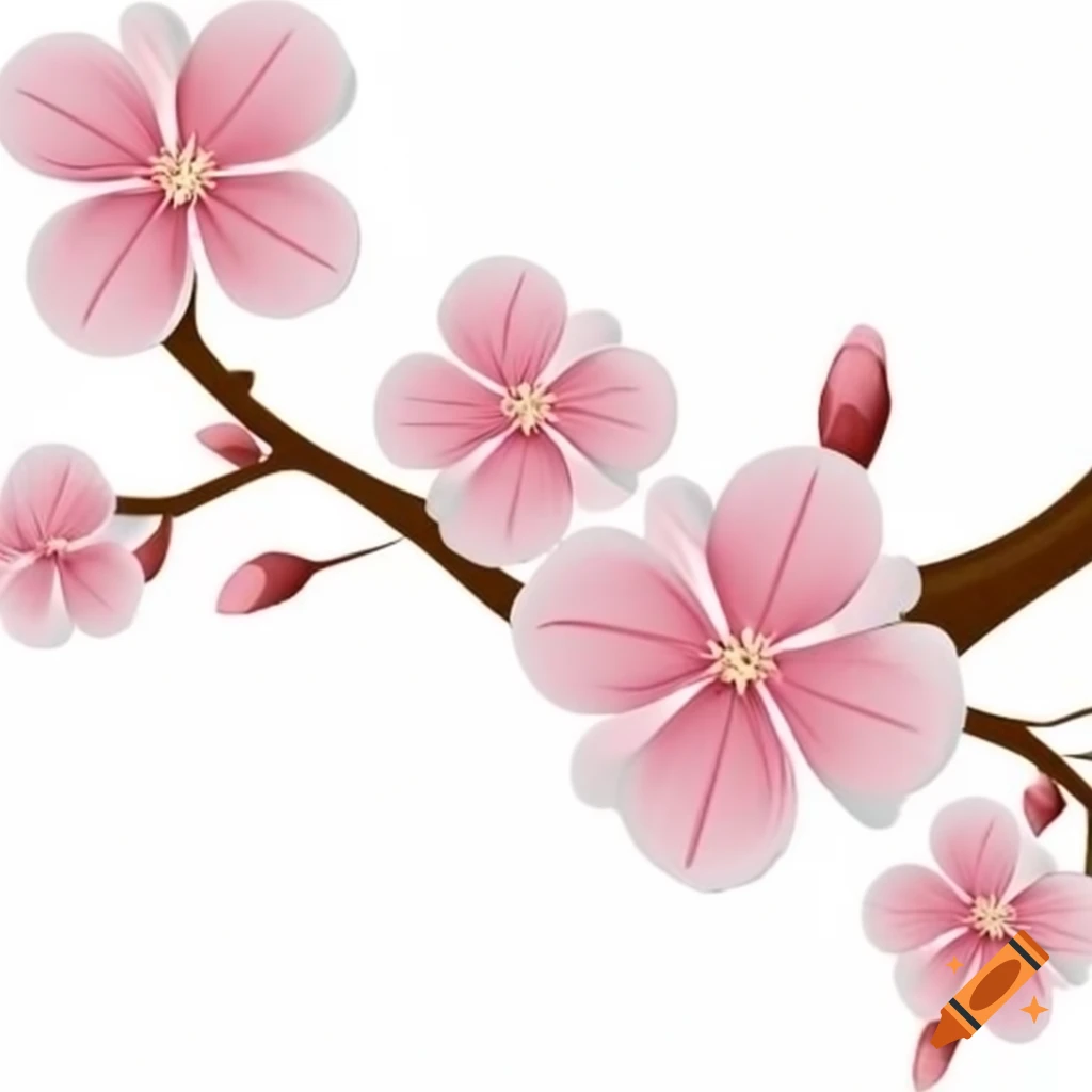 Cherry blossom tree branches in bloom