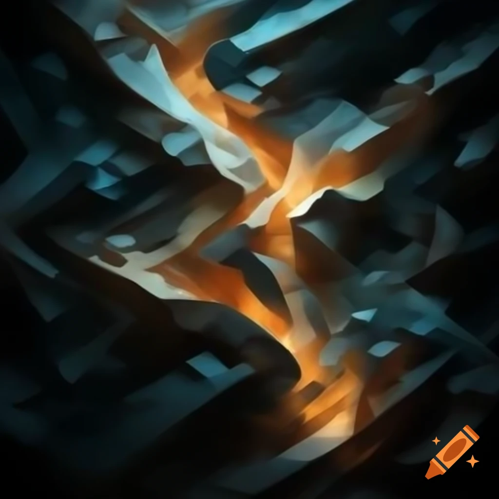 Abstract expressionistic image of tessellating shapes representing dynamic life