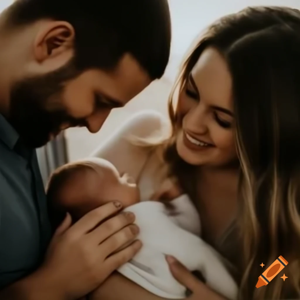 Parents caring for their baby