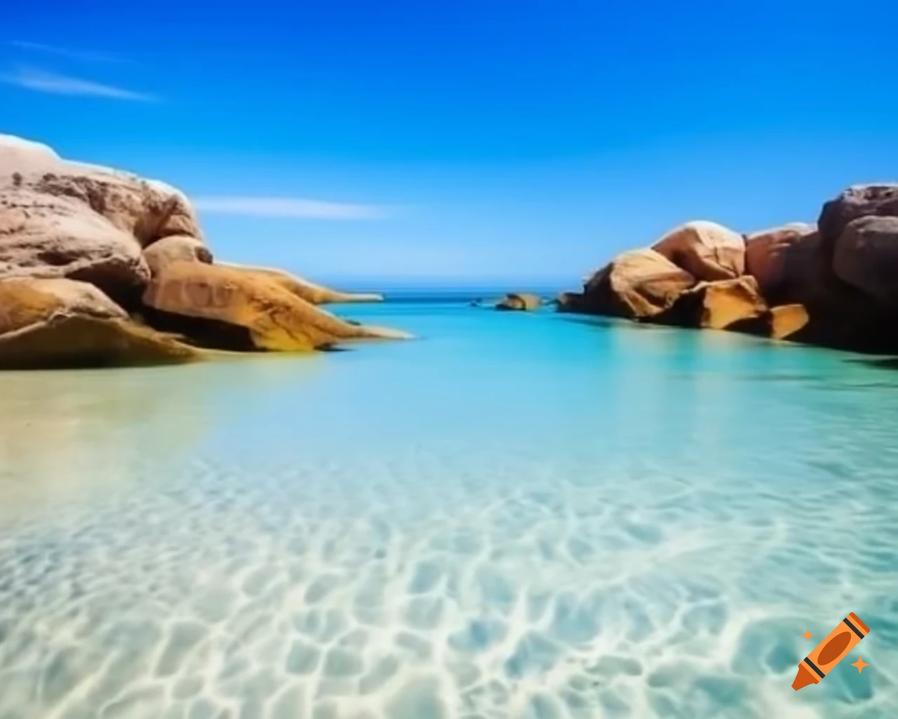 Crystal clear beach in Australia with vibrant water and stunning rocks