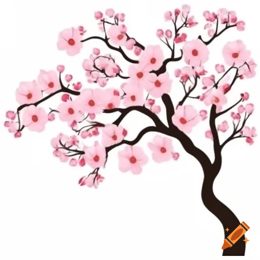 Cherry blossom tree branches in spring season