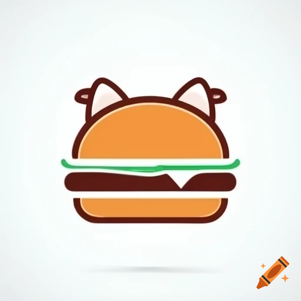 Hamburger logo with cat ears on top bun
