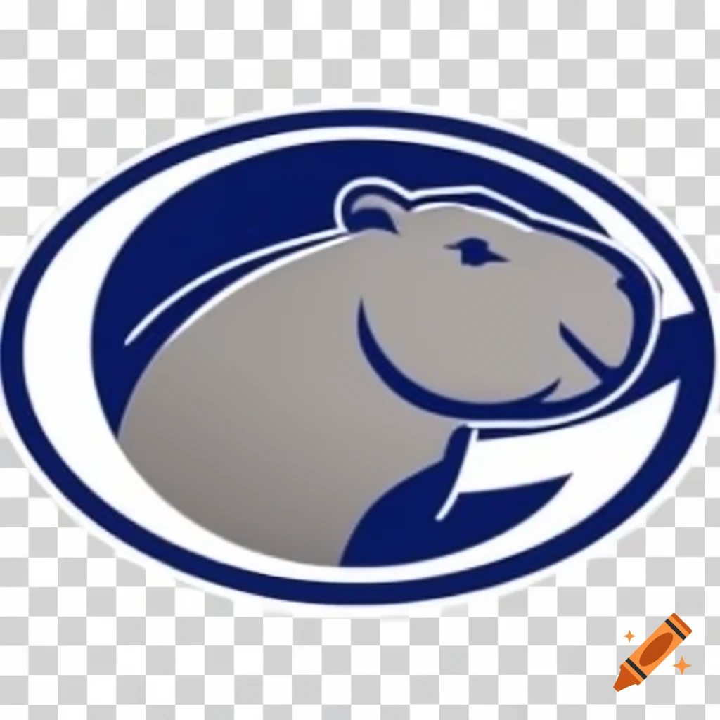 Capybara college football logo on transparent background