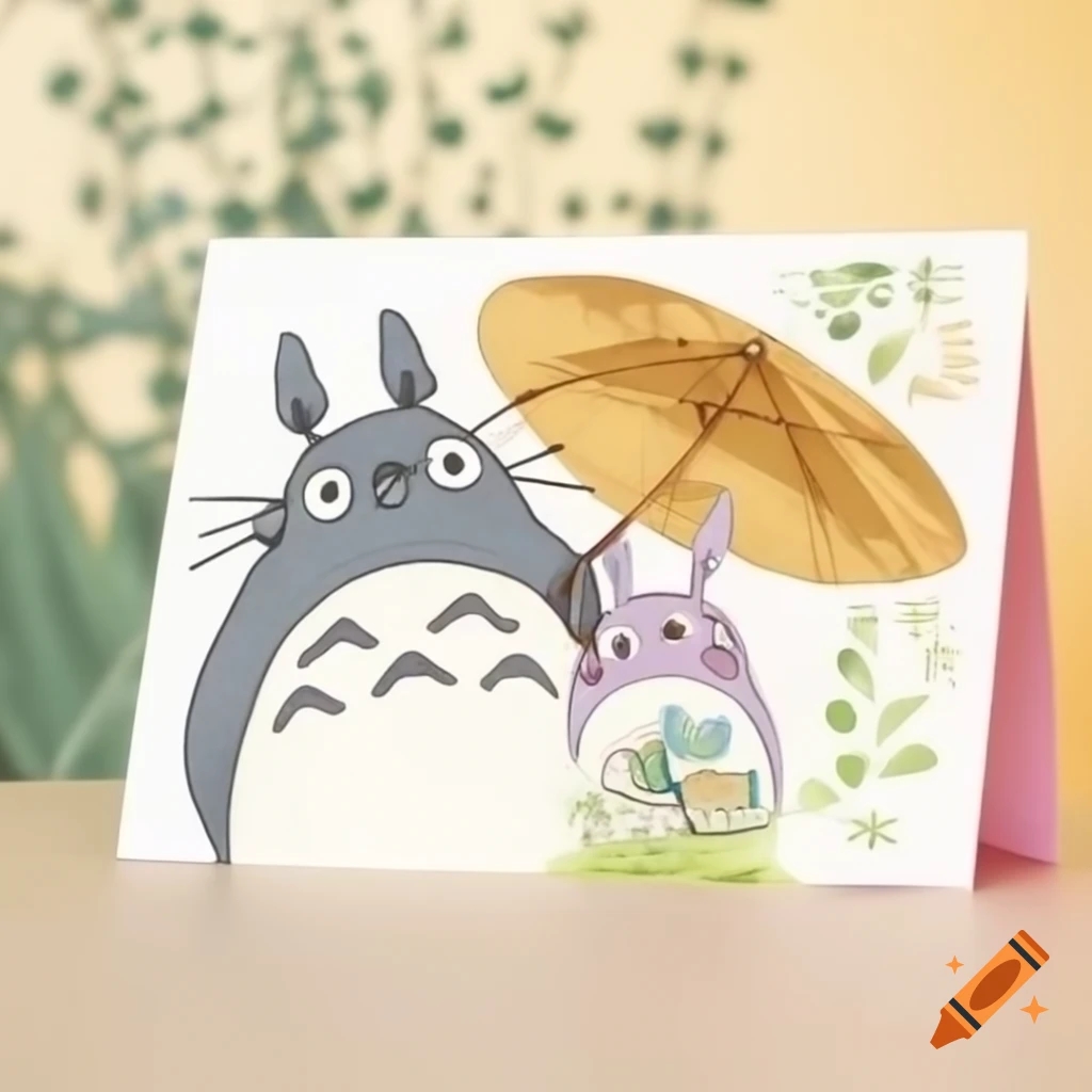 Neighbor Totoro themed wedding anniversary card