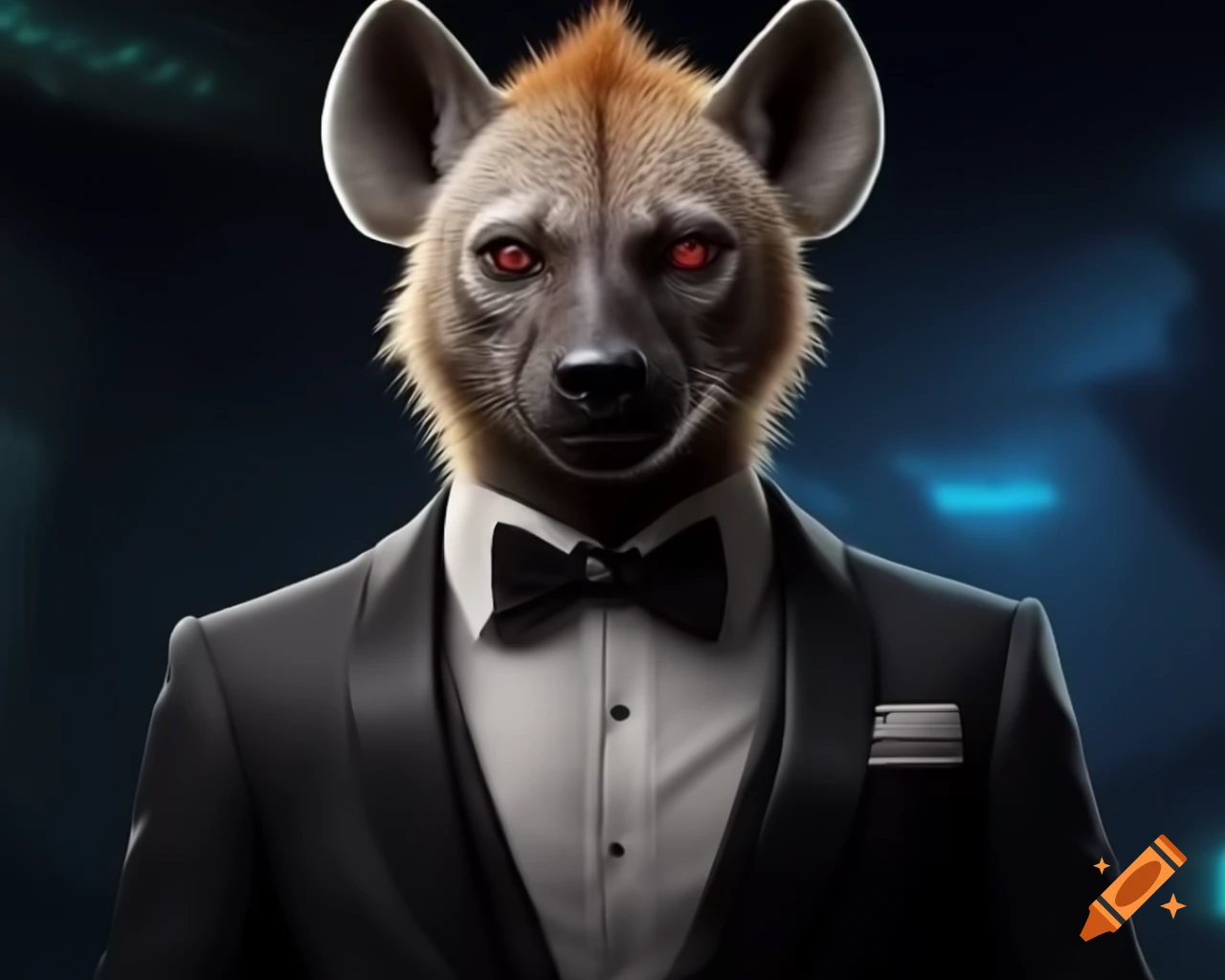 Hyena in tuxedo themed around Lost Ark universe