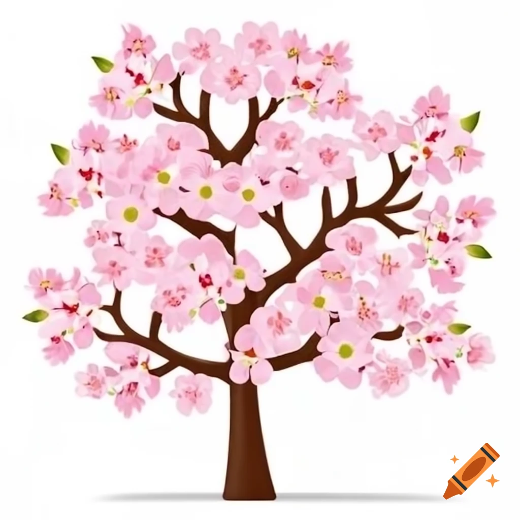 Cherry blossom tree with beautiful blooms