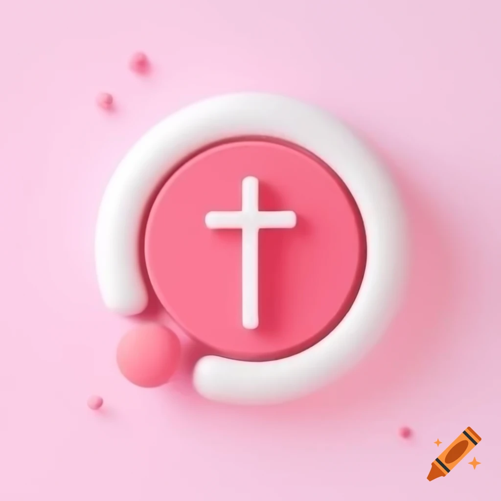 Icon featuring a health cross with pink accents
