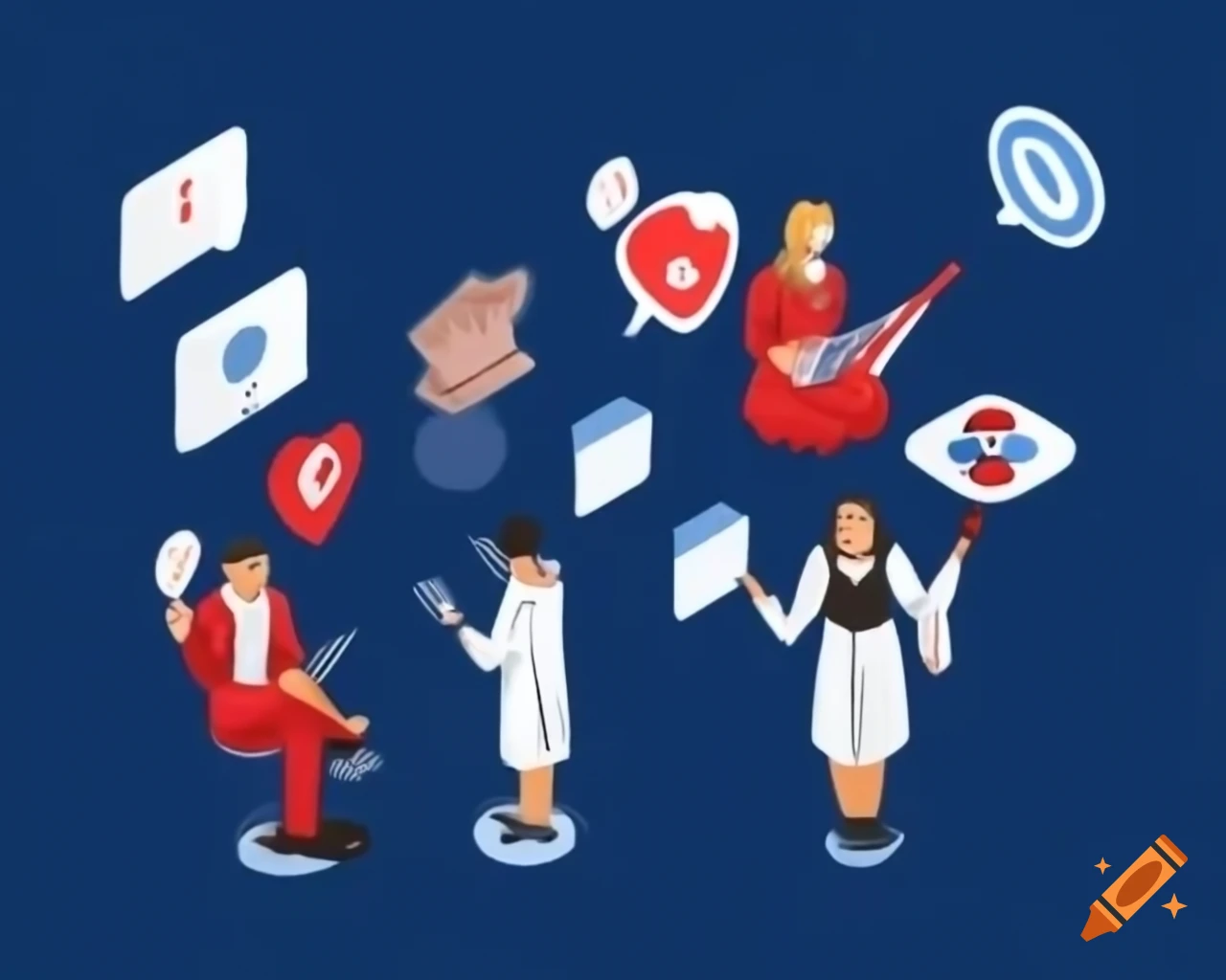 Representation of social media influencers showcasing positive societal impacts
