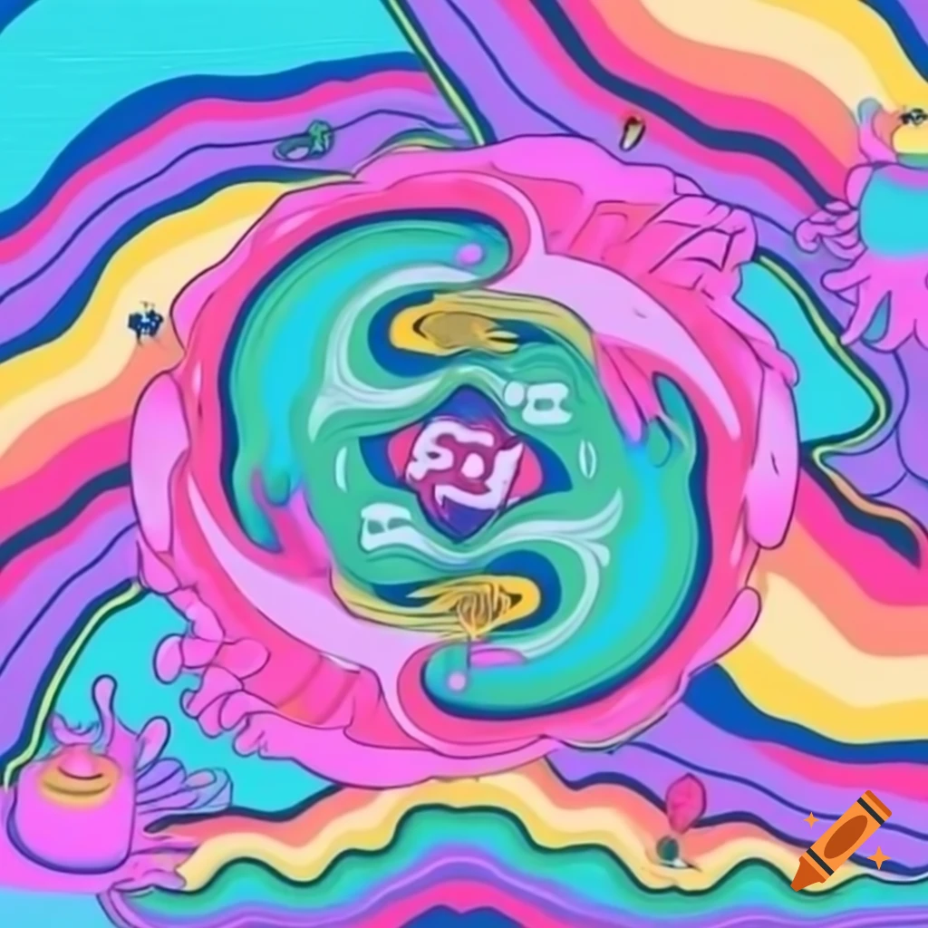 Abstract trippy album cover design on craiyon