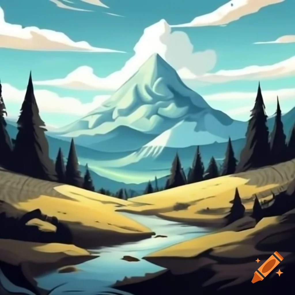 Mountain landscape inspired by Steven Universe