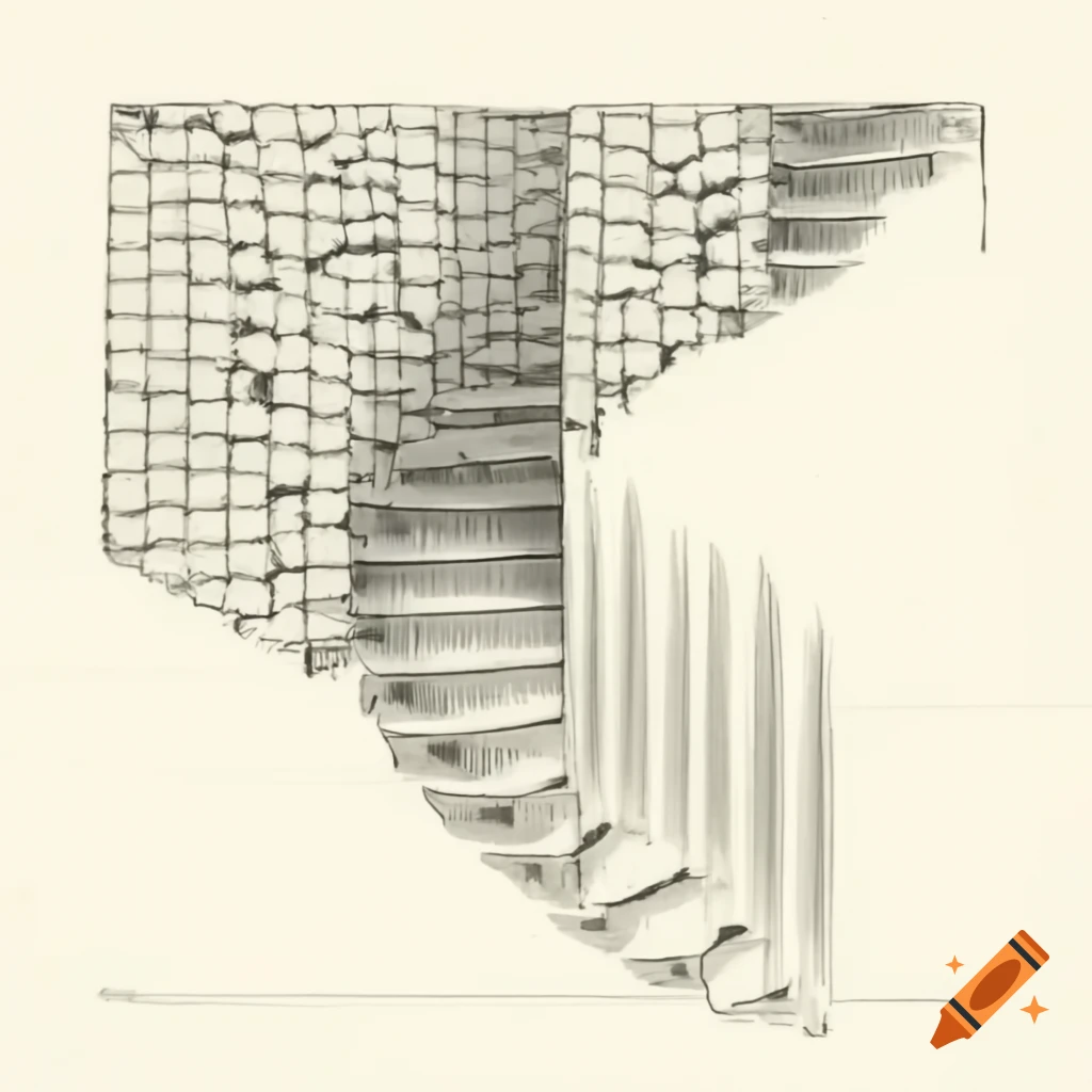 M. C. Escher inspired sketch of brain staircase