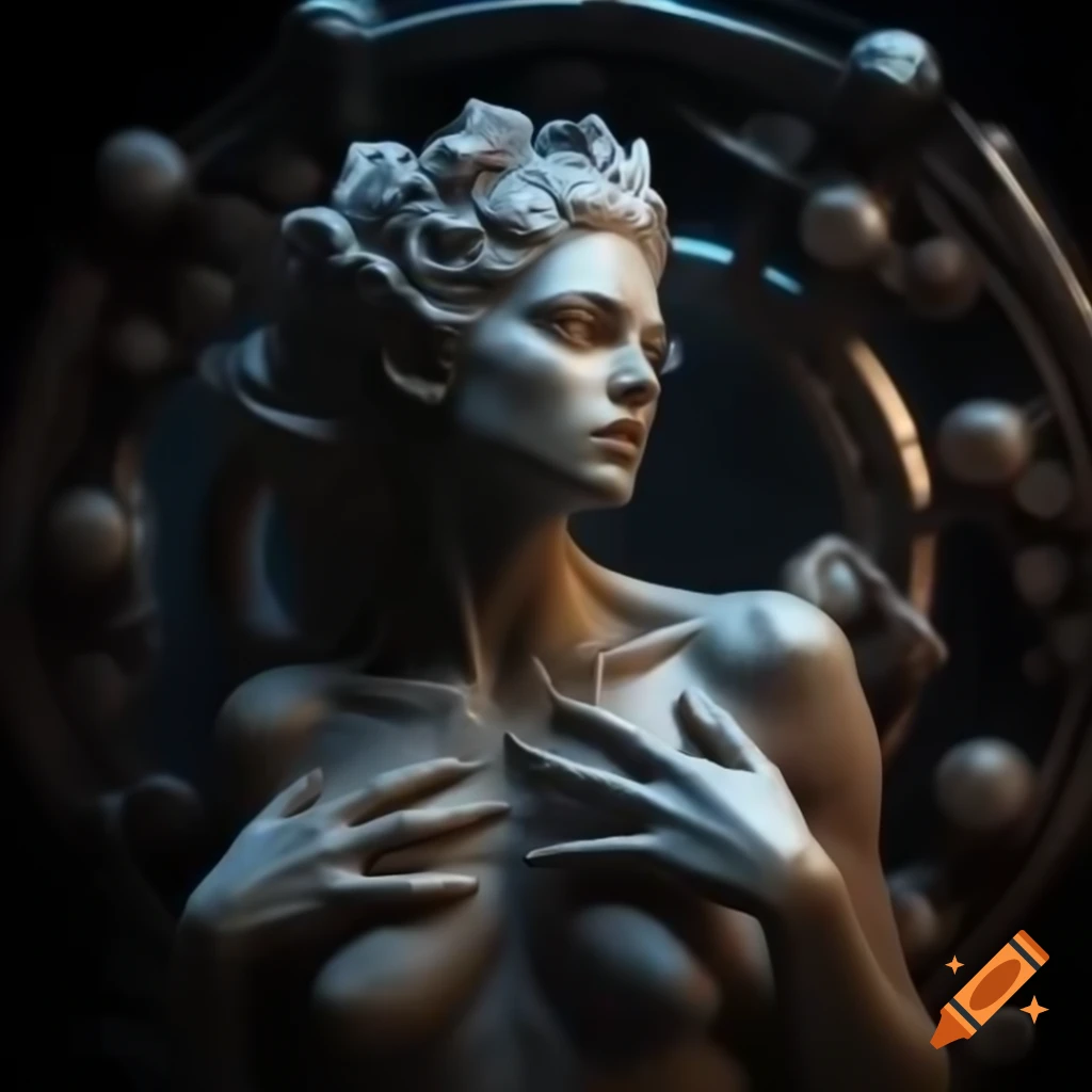 Intricate photorealistic sculpture featuring Scandinavian women in life model poses