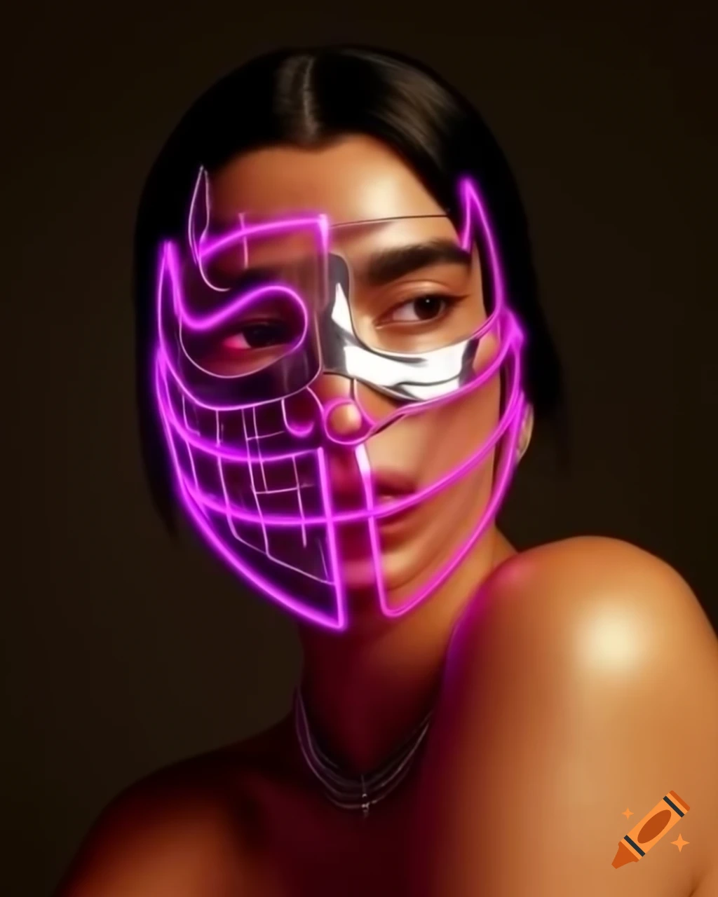 Dua Lipa wearing an Illuminati mask