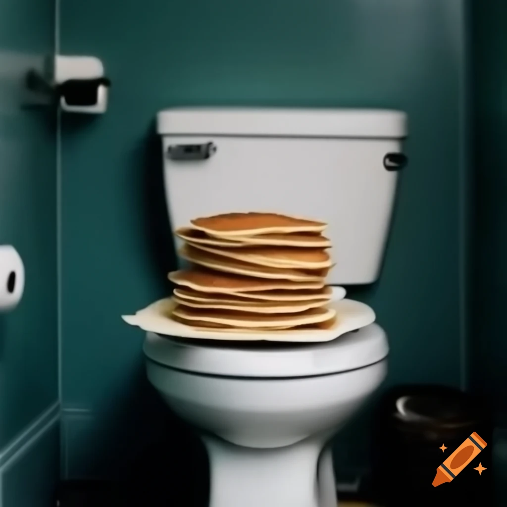 Toilet designed to resemble a stack of pancakes